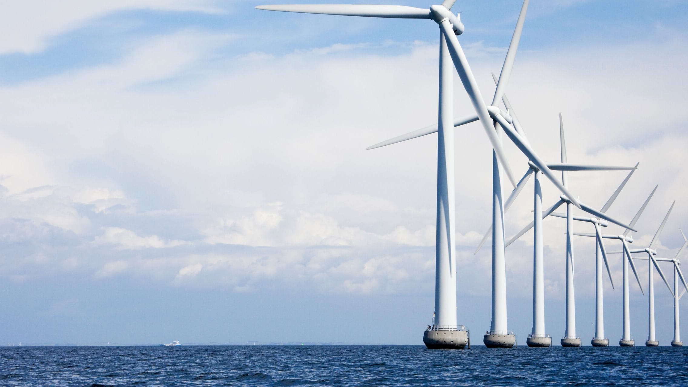 Wind turbines in ocean