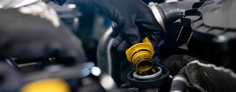 Close up of under bonnet - oil cap off